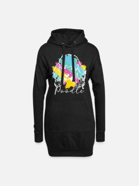 Poodle - poodle - Hoodie Dress - black