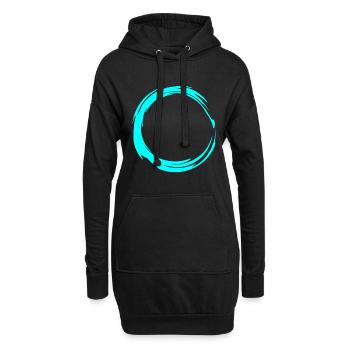 Kreis Design Symbol Rund Wasserblau - Hoodie-Kleid - Schwarz - Vorne