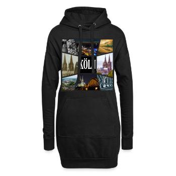 Kölner Dom Allemagne Cologne Skyline Ville - Sweat-shirt à capuche long Femme - noir - Devant