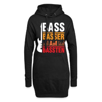 Bass Bassist Musiker Bassgitarre Gitarre - Hoodie-Kleid - Schwarz - Vorne