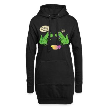 saurier tu as mangé la dernière licorne dino - Sweat-shirt à capuche long Femme - noir - Devant
