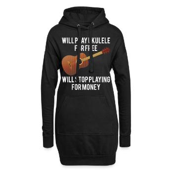 ukulele gitarre spielen musik uke geld for free - Hoodie-Kleid - Schwarz - Vorne