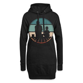 Vater Tochter - Hoodie-Kleid - Schwarz - Vorne