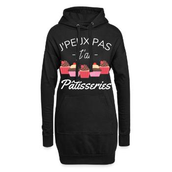 J' peux pas j'ai pâtisserie humour cadeau - Sweat-shirt à capuche long Femme - noir - Devant