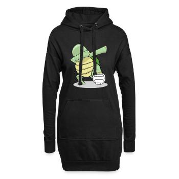 Dapprage tortue sort cadeau volleyball - Sweat-shirt à capuche long Femme - noir - Devant