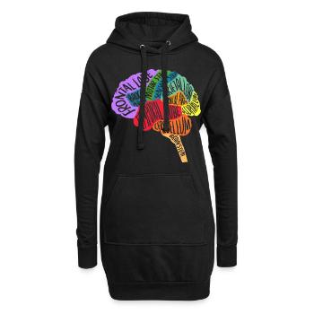 Gehirn Neurologe - Hoodie-Kleid - Schwarz - Vorne