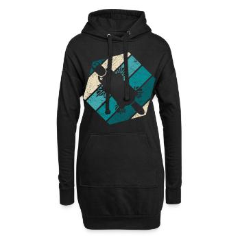 Retro Schnabeltier Vintage Platypus - Hoodie-Kleid - Schwarz - Vorne