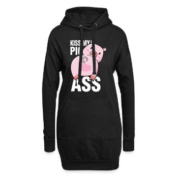 Porc porcins porcins - Sweat-shirt à capuche long Femme - noir - Devant