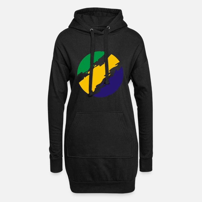 Brésil Couleurs drapeau drapeau - Sweat-shirt à capuche long Femme - noir