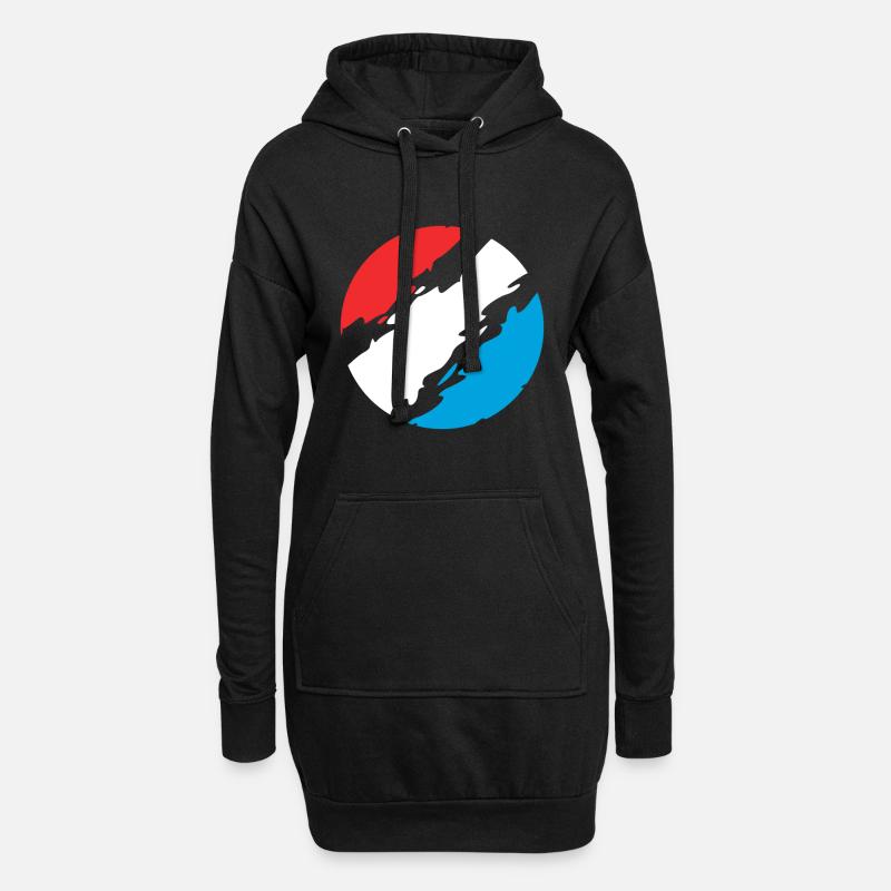 Luxembourg Couleurs drapeau drapeau - Sweat-shirt à capuche long Femme - noir