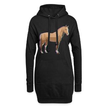 Cheval équitation fille de cheval - Sweat-shirt à capuche long Femme - noir - Devant