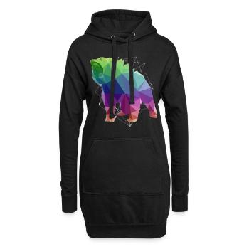 Bär Braunbär Wildnis - Hoodie-Kleid - Schwarz - Vorne