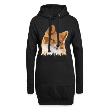 Wald Schlau Waldtiere - Hoodie-Kleid - Schwarz - Vorne