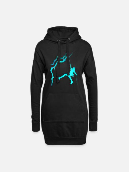Klettern / Kletterer - Hoodie-Kleid - Schwarz
