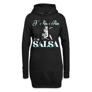 je peux pas j'ai salsa - Sweat-shirt à capuche long Femme - noir - Devant