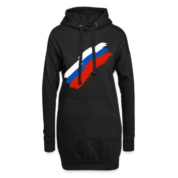 Russie drapeau couleurs - Sweat-shirt à capuche long Femme - noir - Devant