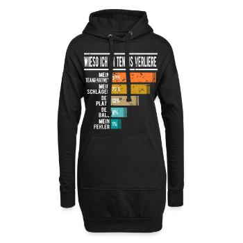 Wieso Ich Im Tennis Verliere Lustig Tennis - Hoodie-Kleid - Schwarz - Vorne