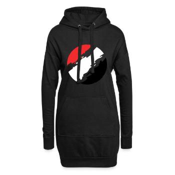 Yémen drapeau cercle - Sweat-shirt à capuche long Femme - noir - Devant
