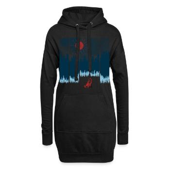 Renard - Sweat-shirt à capuche long Femme - noir - Devant