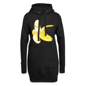 Banane - Sweat-shirt à capuche long Femme - noir - Devant