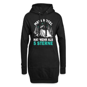 Camping Zelten Natur Pfadfinder - Hoodie-Kleid - Schwarz - Vorne