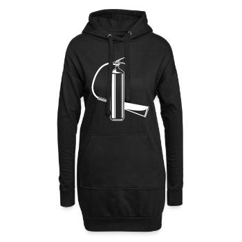 Symbole extincteur symbole pompiers - Sweat-shirt à capuche long Femme - noir - Devant