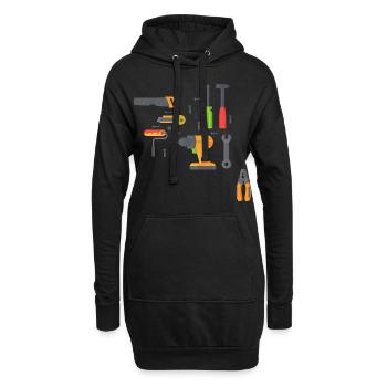 Boîte à outils, Bricoleur - Sweat-shirt à capuche long Femme - noir - Devant