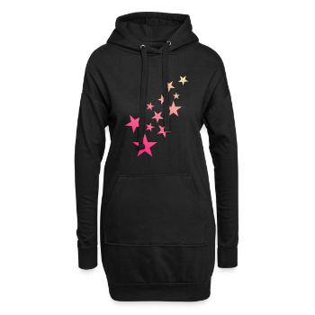 Star Star Pattern Ciel étoilé - Sweat-shirt à capuche long Femme - noir - Devant