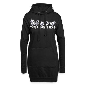 This Is How I Roll Cute Pandas Tee For Animal - Hoodie-Kleid - Schwarz - Vorne