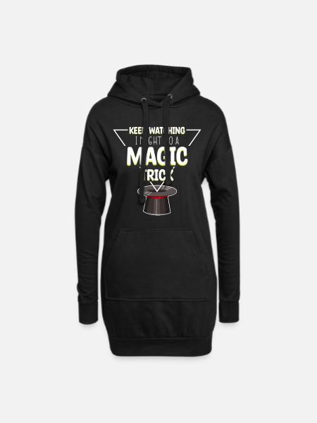 Magie Zaubern Zauberhut - Hoodie-Kleid - Schwarz