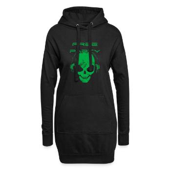 Free party - skull sound system - Sweat-shirt à capuche long Femme - noir - Devant