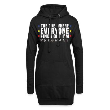 Celui où tout le monde découvre que je suis - Sweat-shirt à capuche long Femme - noir - Devant
