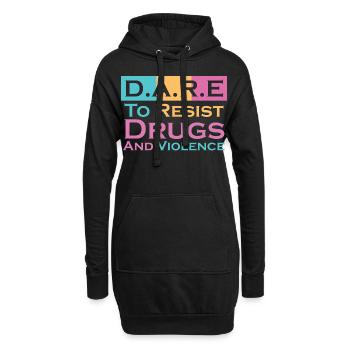 OSER. Pour résister aux drogues et à la violence - Sweat-shirt à capuche long Femme - noir - Devant
