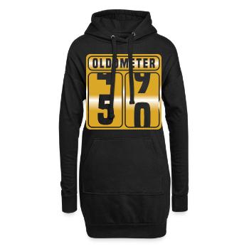 T-shirt d'anniversaire en or "Oldometer 50" pour - Sweat-shirt à capuche long Femme - noir - Devant