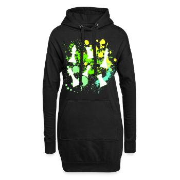 Pièces d’échecs - Sweat-shirt à capuche long Femme - noir - Devant