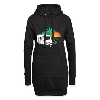 Wohnwagen Relax Ausflug - Hoodie-Kleid - Schwarz - Vorne