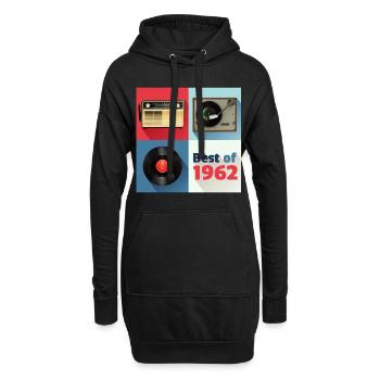 Le meilleur de 1962 Vinyl Radio Oldschool Turntable - Sweat-shirt à capuche long Femme - noir - Devant