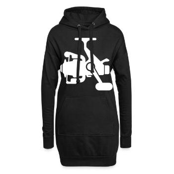 Icône du symbole du moulinet de pêche - Sweat-shirt à capuche long Femme - noir - Devant