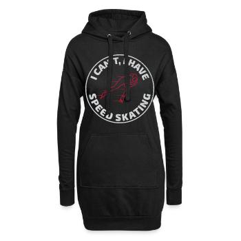 Eisschnelllauf Eisschnelllauf Schlittschuh Schlittschuh Wintersport - Hoodie-Kleid - Schwarz - Vorne