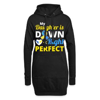 World Down Syndrome Awareness Day Gelb Blau - Hoodie-Kleid - Schwarz - Vorne