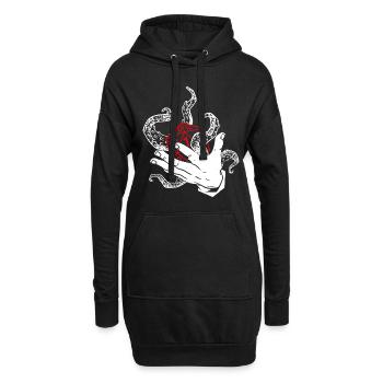 Würfel Hand Tentakel W20 Horror Brettspiel - Hoodie-Kleid - Schwarz - Vorne