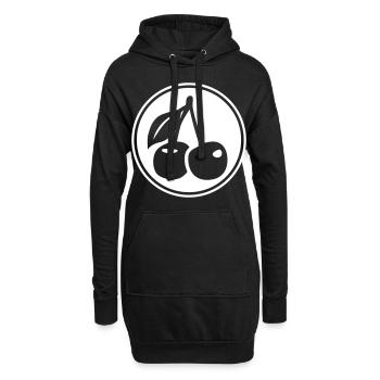 Symbole des cerises - Sweat-shirt à capuche long Femme - noir - Devant