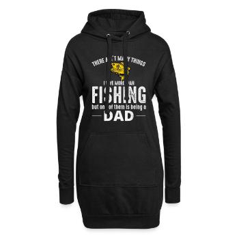 Angeln Papa Fisch Outdoor Hobby Aktivität Lustig - Hoodie-Kleid - Schwarz - Vorne