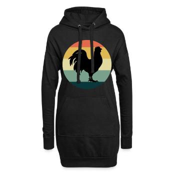 Amateur de poulet Aviateur Élevage Vintage Rétro - Sweat-shirt à capuche long Femme - noir - Devant