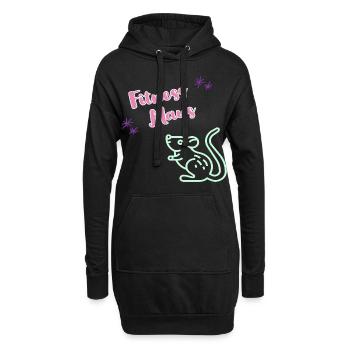 Lustiger Fitness Sport Spruch - Fitness Maus - Hoodie-Kleid - Schwarz - Vorne
