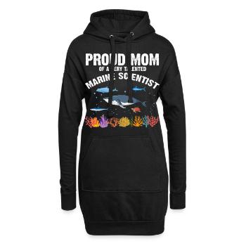 Fière Maman Biologiste Marine Biologie Marine Mer - Sweat-shirt à capuche long Femme - noir - Devant