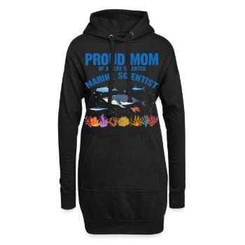 Fière Maman Biologiste Marine Biologie Marine Mer - Sweat-shirt à capuche long Femme - noir - Devant