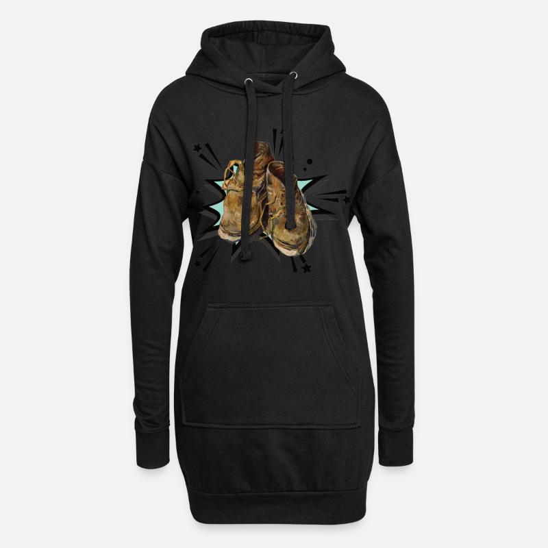 Vinzenz Van Gogh Schuhe Gemälde Pop art - Hoodie-Kleid - Schwarz