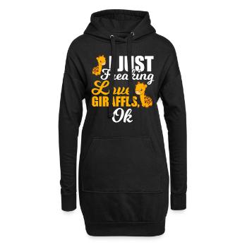 I Just Freaking Love Giraffe Tall Long-necked - Hoodie-Kleid - Schwarz - Vorne
