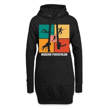 Pentathlon moderne - Escrime Natation Équitation - Sweat-shirt à capuche long Femme - noir - Devant